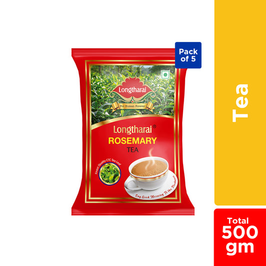 Longtharai Rosemary Tea – CTC Premium Blend (Pack of 5, Total 500g)
