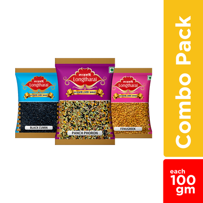 Longtharai Gota Masala | Black Cumin, Panch Phoron, Fenugreek -100 gm each