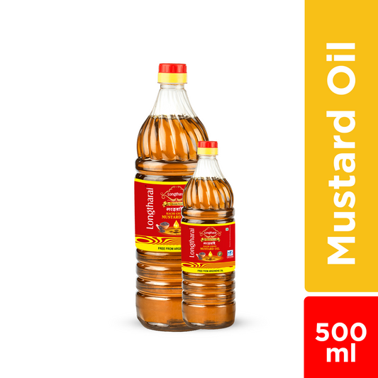 Longtharai Mustard Oil Plastic Bottle | 500 ml